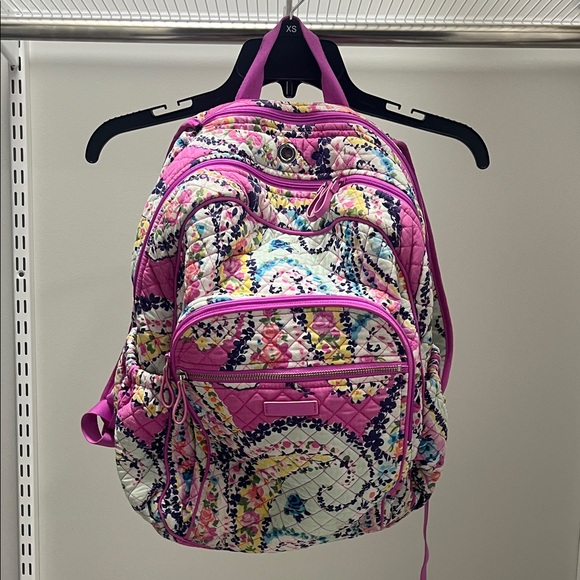 Vera Bradley Wildflower Paisley Iconic Campus Quilted Backpack - Picture 1 of 7